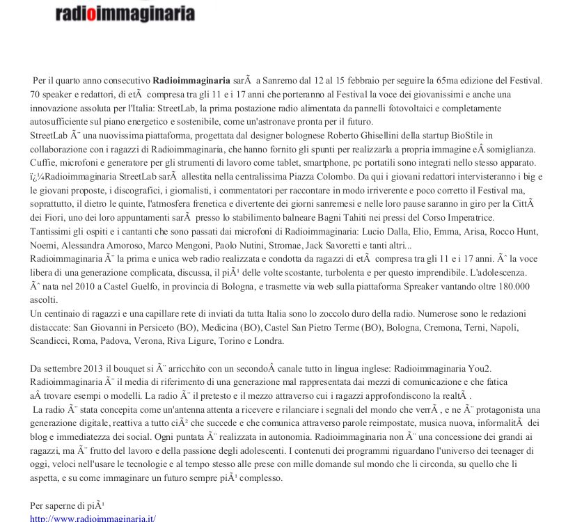Punto Sanremo_Radioimmaginaria_15febbraio2015